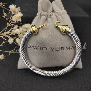 💠 NWT David Yurman 7mm Gold Cable Buckle Hook Bracelet
